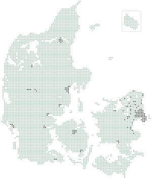 Klikbart kort over Danmark